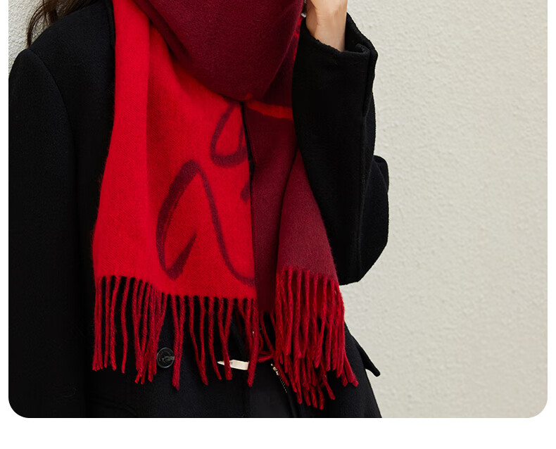 Siggi Wool Scarf for Women, Autumn And Winter Letter Shawl, Thickened Warm Simple Neck Wrap, Birthday Christmas Gift Box Set for Wome 17