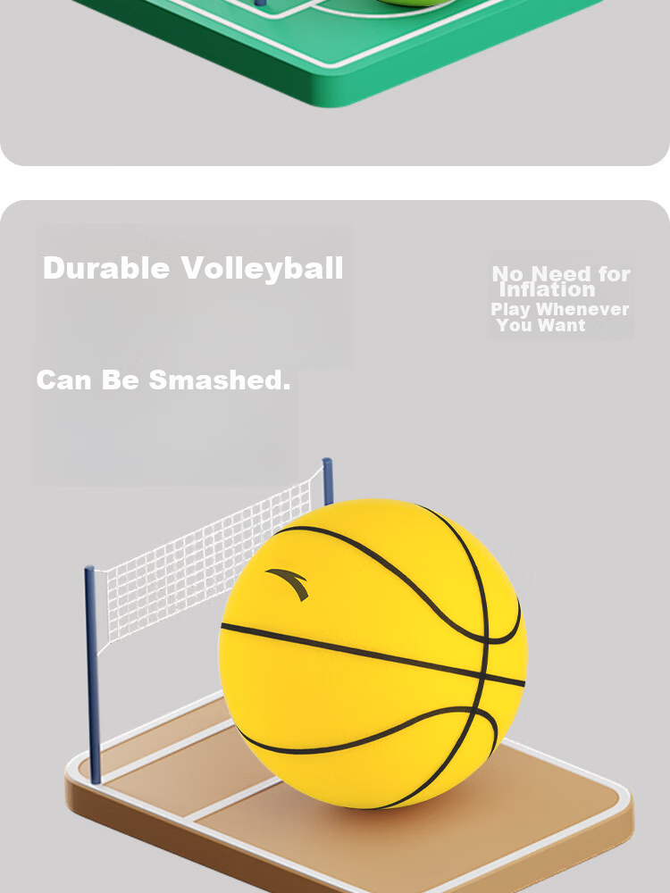 ANTA Silent Basketball, Size 3, Noiseless Basketball, Children's Indoor Elastic Ball, Toy Bouncy Ball, Home Use, Noiseless 13