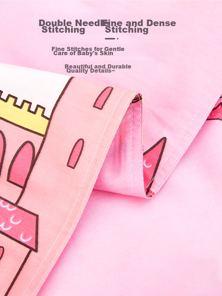 9I9 Children's Pure Cotton Duvet Cover, Baby Bedding Set, Kindergarten Bedding, Class A Nap Supplies, A85 Pink, 150*120 7