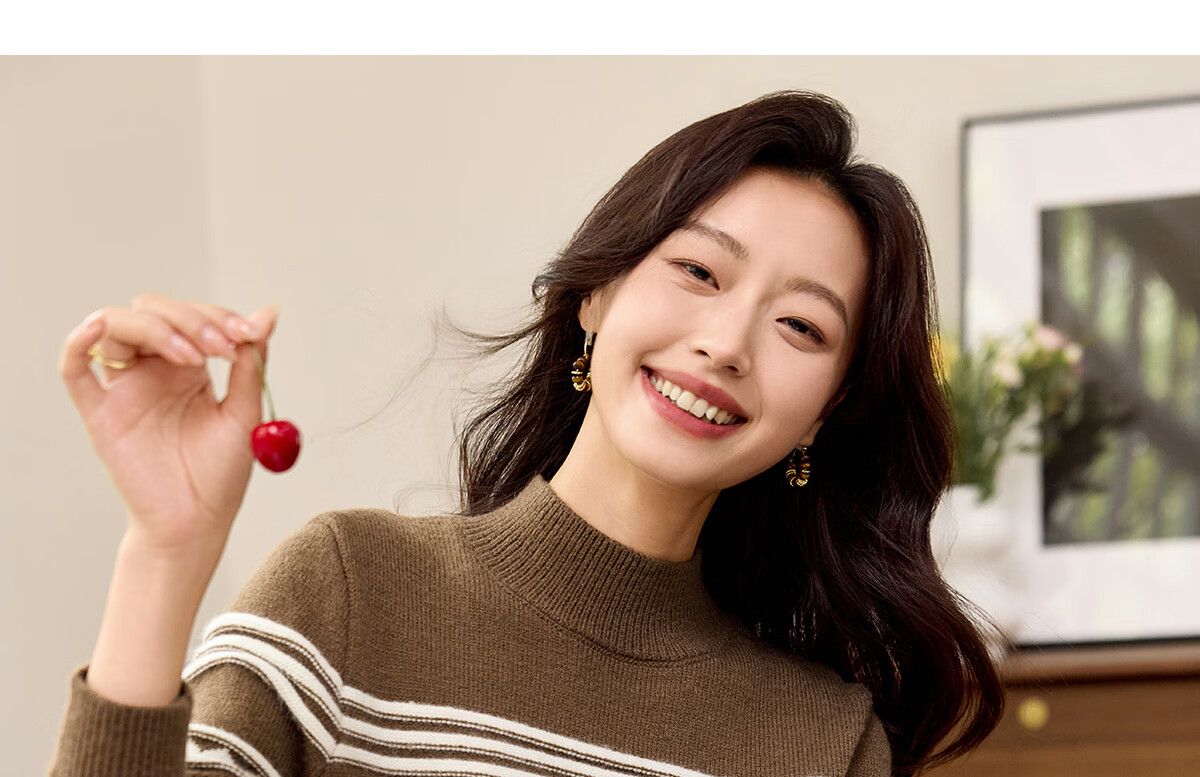 PinCai Women's Classic Striped Colorblock Sweater Early Spring Crew Neck Knitwear P144Z9024 38