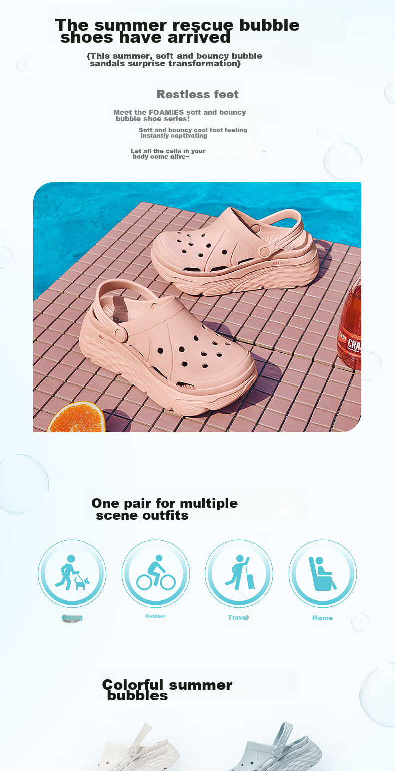 Skechers Women's Summer Perforated Sandals, Platform Shoes with Thick Soles for Outdoor Wear, Beach Shoes with Comfortable Cushioning 2