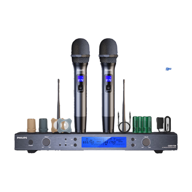 PHILIPS CSS1720 UHF Digital Pilot Wireless Microphone for KTV, Meetings, Weddings, Silent Operation, 240-Meter Range, Dynamic Heart-Shaped Directional Pickup