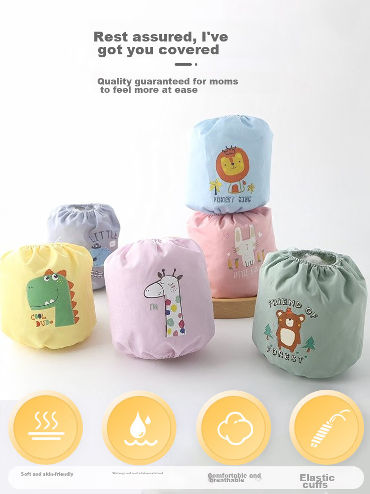 9I9 Baby Arm Sleeves, Waterproof And Stain-Proof, Infant And Toddler Eating Sleeves, Kindergarten Protective Clothing, 3 Pairs, A171 5