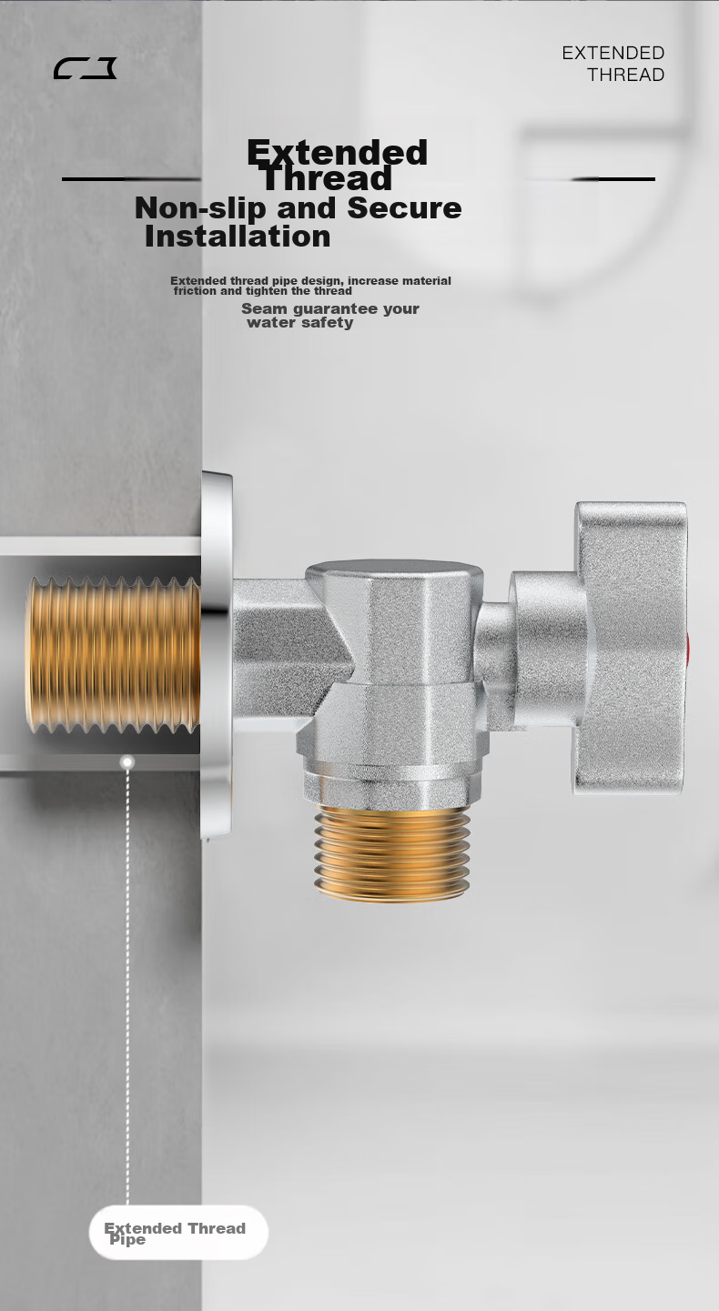 KEGOO High Flow Angle Valve Gas Water Heater Ball Valve 1/2 Inch Brass Foot Valve for Hot And Cold Water, 2-Pack K6006 7