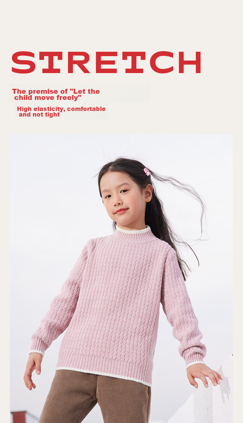 Jeanswest Children's Sweater, 2025 Girls' Knitted Sweater, Red New Year's Outfit, Boys' Autumn And Winter Warm Clothing, Mid to Big Kids' Top 9