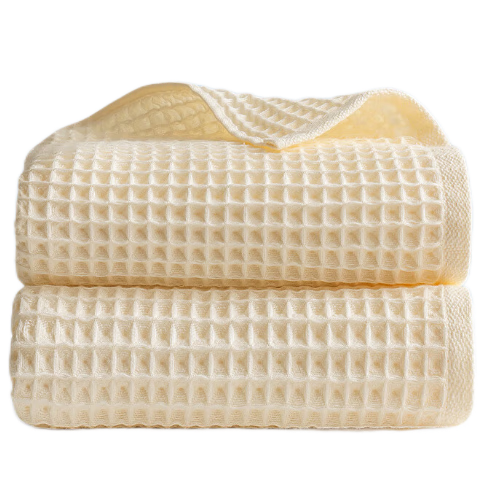 JD Original Waffle Weave Towel, 100% Pure Cotton, Class A Absorbent, Quick-Drying Long-Staple Cotton, Honeycomb Pattern, for Men And Women, Adult All-Cotton Face Towel, Beige