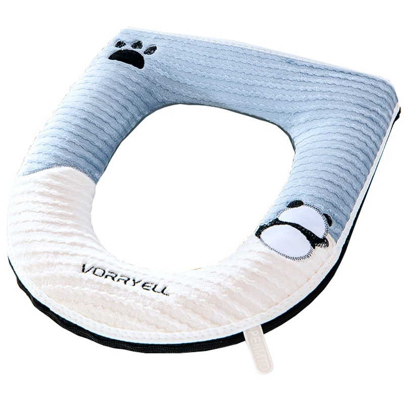 Baoshi Toilet Seat Cover, Universal Thickened Bathroom Toilet Seat Protector, Washable Zipper Style Toilet Seat Pad, Flocked Toilet Seat Cover