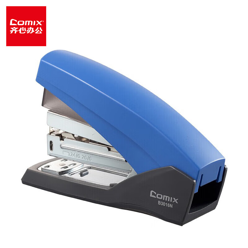 COMIX 25-Page Low-Effort Stapler, Anti-Jam Function Compatible, 24/6 Staples 12# Low-Effort Stapler, Random Color B3016N