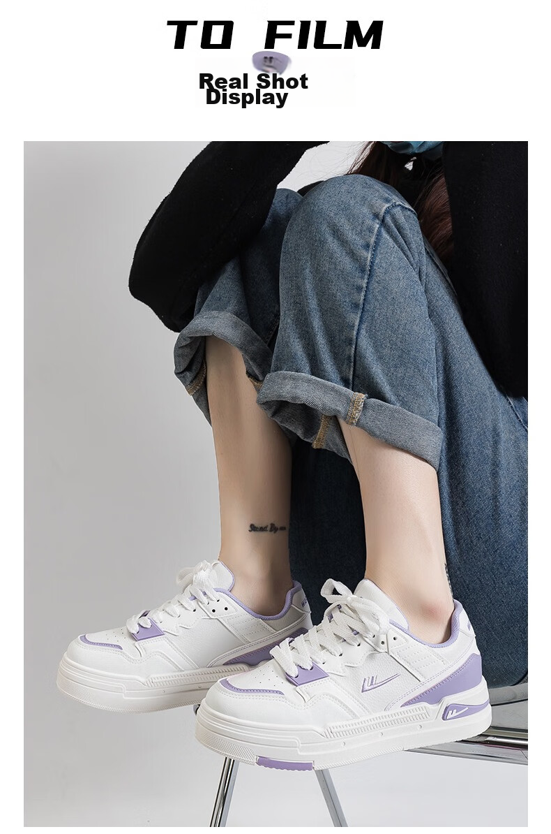 Huili Women's Shoes, White Sneakers, Trendy And Versatile Casual Shoes, Stylish Footwear for Women, 2662L, White/light Blue, Size 40 10