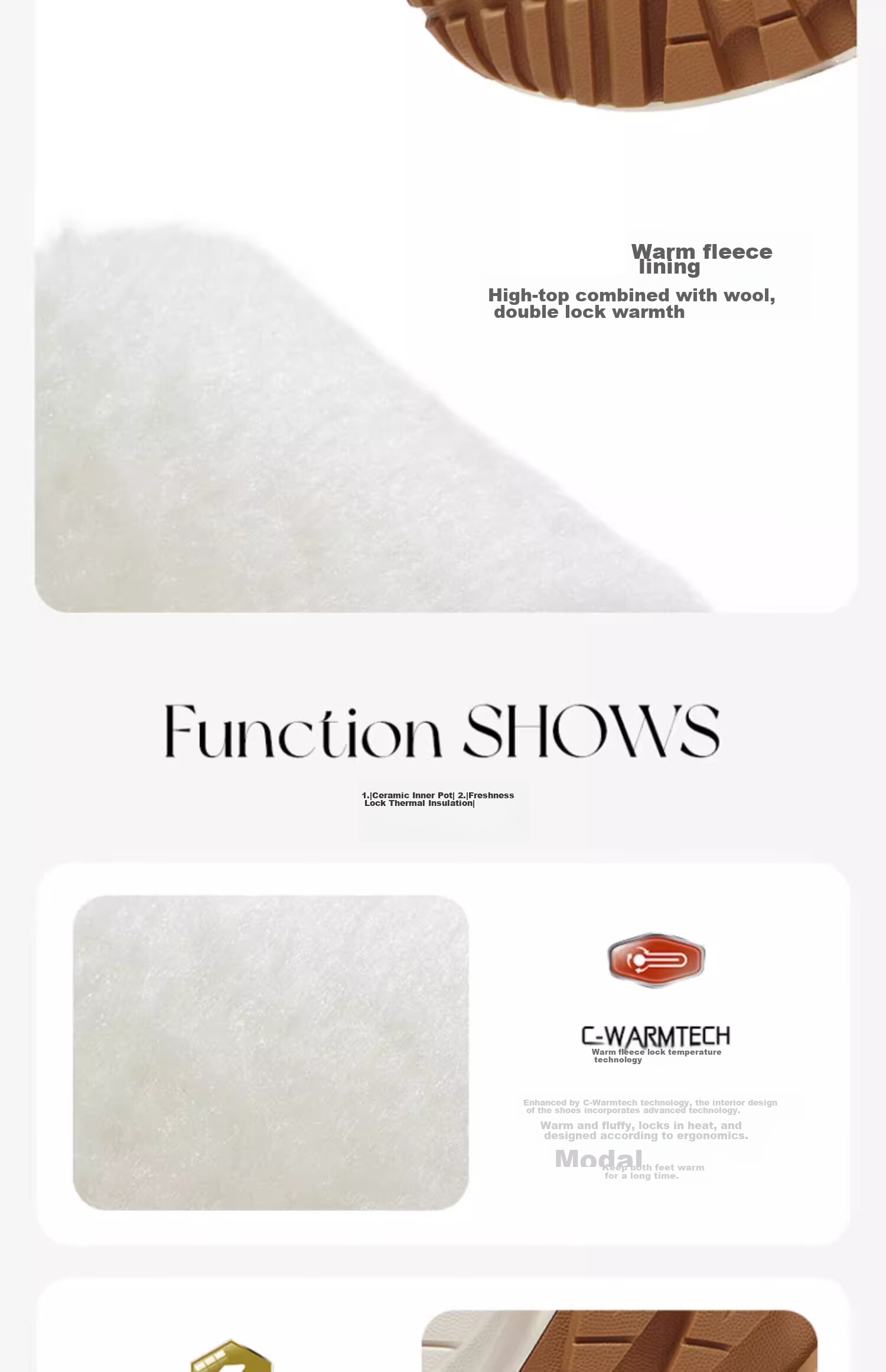 CAMEL Winter Outdoor Snow Boots for Men And Women, Thick-Soled High-Top Hiking Boots with Insulation And Warm Fleece Lining 9