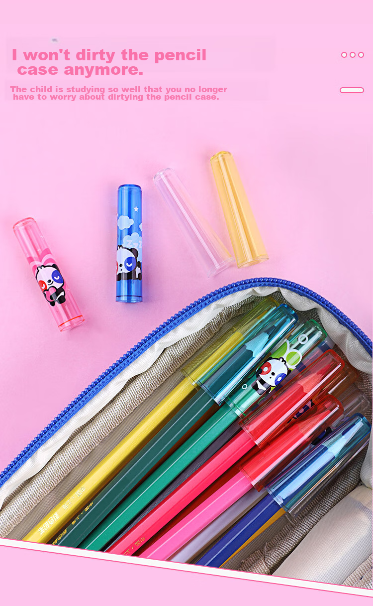 Zhonghua [Best-Selling Product] Pencil Caps 30-Pack Regular Pencil Extenders / Pencil Grips Protect Pencil Tips from Dirt, Essential for School, Mixed Colors Box Set P3000 6