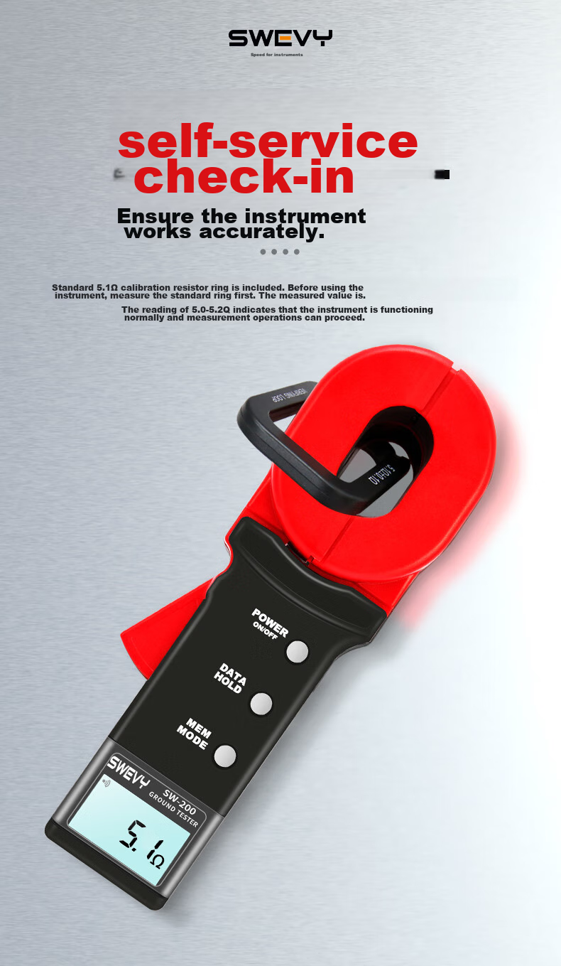 Suwei Lightning Protection Grounding Resistance Tester, Earth Resistance Meter, Digital Electronic Megohmmeter, Resistance Detector SW5601A 9