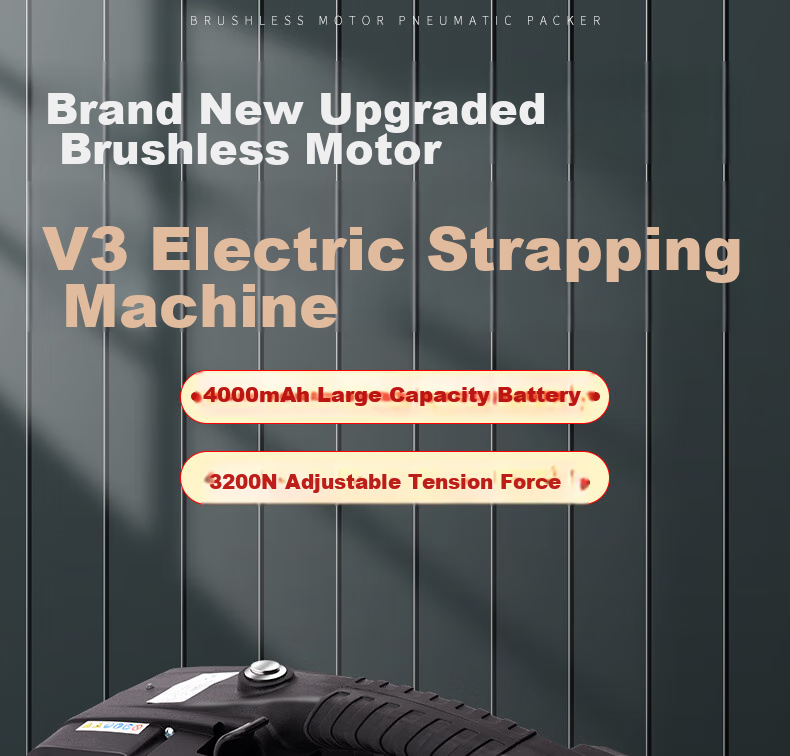 Yifei Electric Strapping Machine, Plastic Steel Strap Bundling Machine, Handheld PET Strapper, Rechargeable Hot-Melt Buckle-Free Small Handheld Strapping Machine V3 with One Battery And One Charger [Beijing Warehouse Fast Delivery] 2