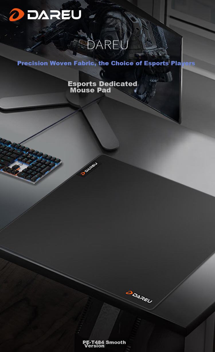 DAREU Gaming Mouse Pad, FPS Smooth Thickened Mouse Pad, Sweat-Resistant Wear-Resistant Large CSGO/War Table Mat, Random Texture Fine Surface 480*440*4mm Valorant 1