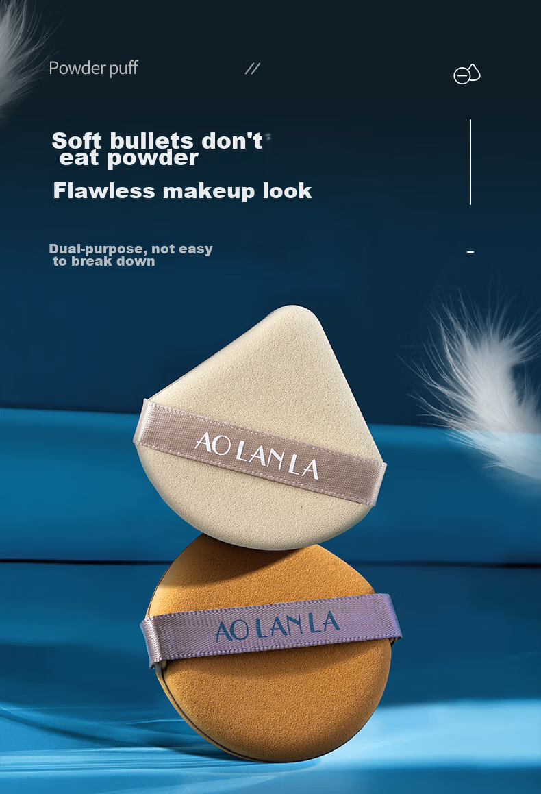 AOLANLA Beauty Sponge Set of 3, Dual-Use for Dry And Wet, Sponge Makeup Pads, Air Cushion Powder Puff, Individually Packaged with Sponge Holder 1