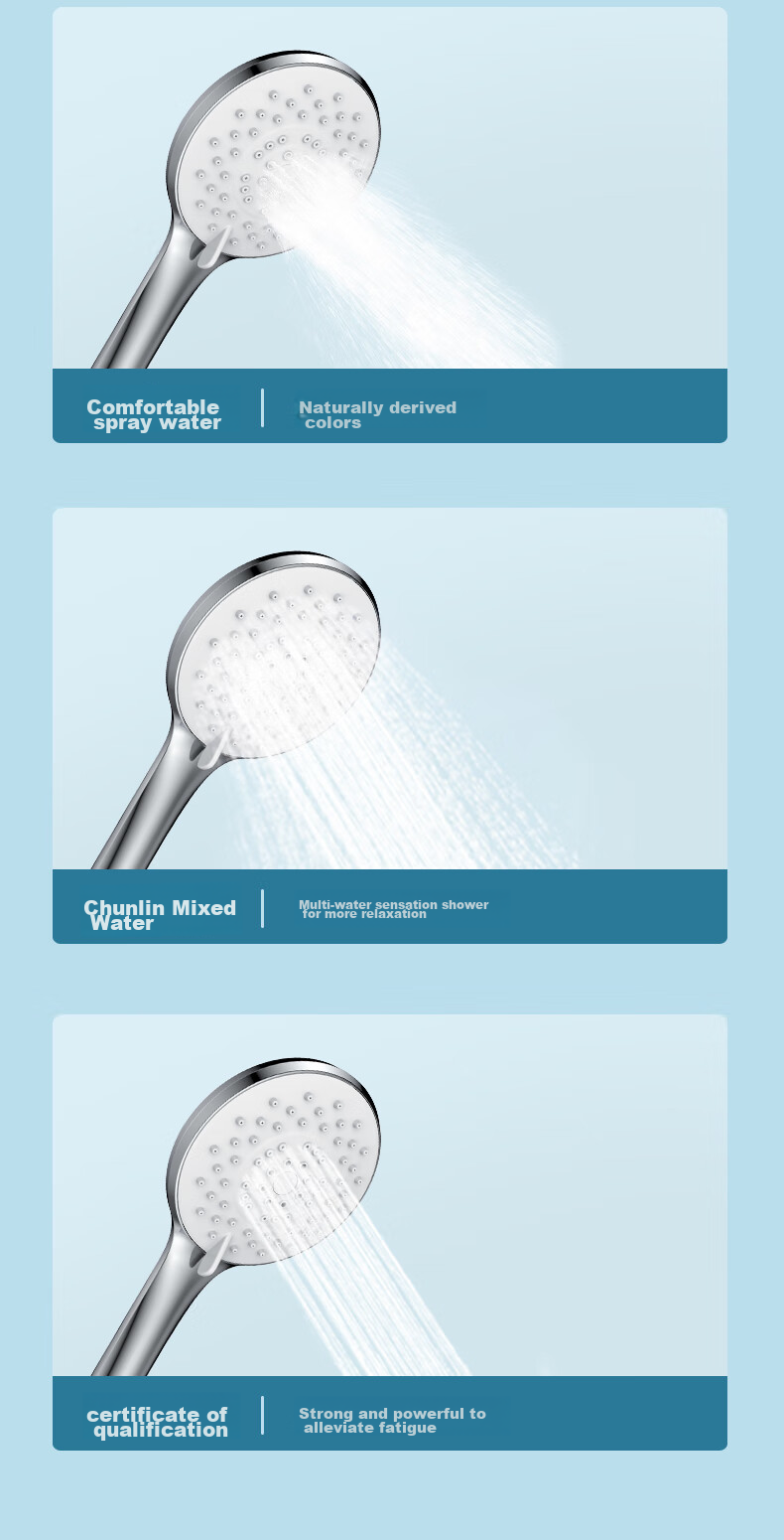 MICOE Pressurized Shower Head, High-Pressure Bathroom Shower Gun, Gray Lotus Head Handheld Shower, M-HS18Q 7