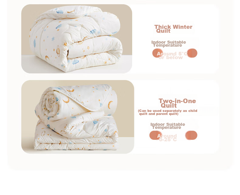 Luolaikids Quilt, Infant Class A Antibacterial Soybean Warm Winter Comforter, Kindergarten Blanket 150*215 9