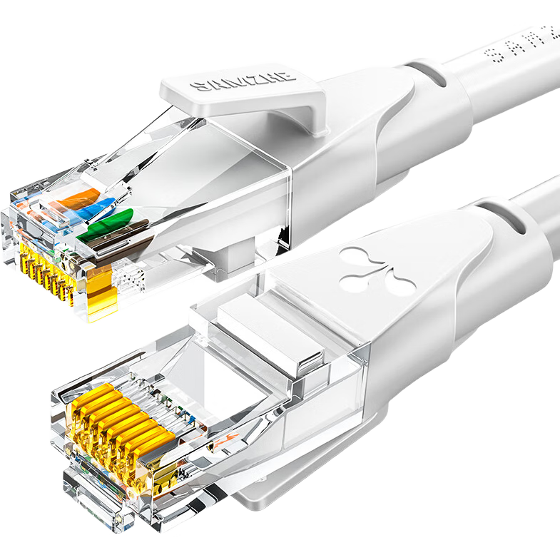 SAMZHE CAT6 Gigabit Ethernet Cable, 8-Core Twisted Pair, for Engineering And Home Use, Broadband Monitoring, Computer Network, Pre-Made Patch Cord, White, 5 Meters, BWD6050