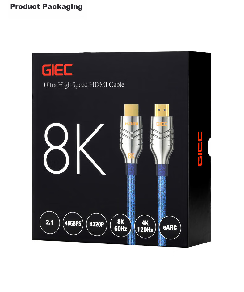 GIEC HDMI Cable Version 2.1, 8K60Hz 4K120Hz Digital High-Definition Cable Compatible with HDMI2.0, Video Connection Cable for Laptop Set-Top Box to TV Projector, 0.5 Meters 29