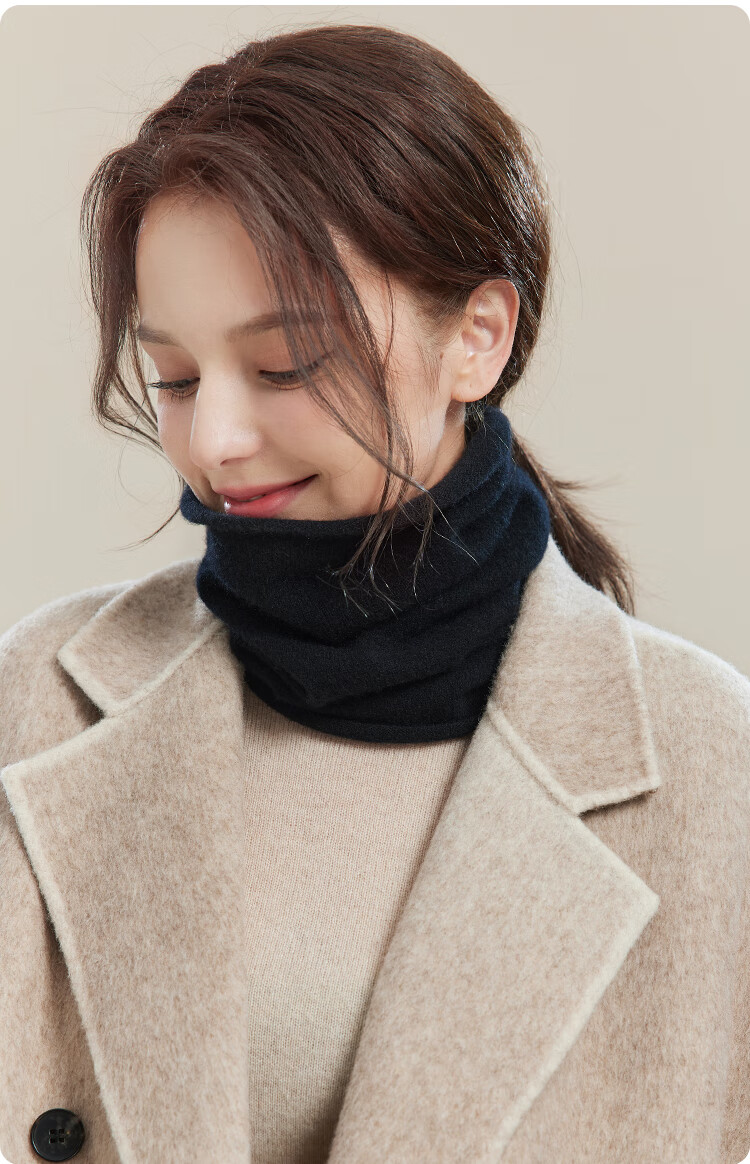 JIUMU 100% Cashmere Warm Neck Gaiter for Women, Autumn And Winter Thickened Cold Protection Neck Warmer, Winter Outdoor Scarf for Wome 24