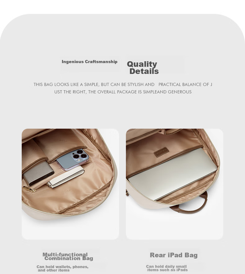 GOLF Women's Backpack, Casual Bag, Oxford Cloth Schoolbag, 15-Inch Laptop Bag, Business Trip Commuter Travel Bag 15