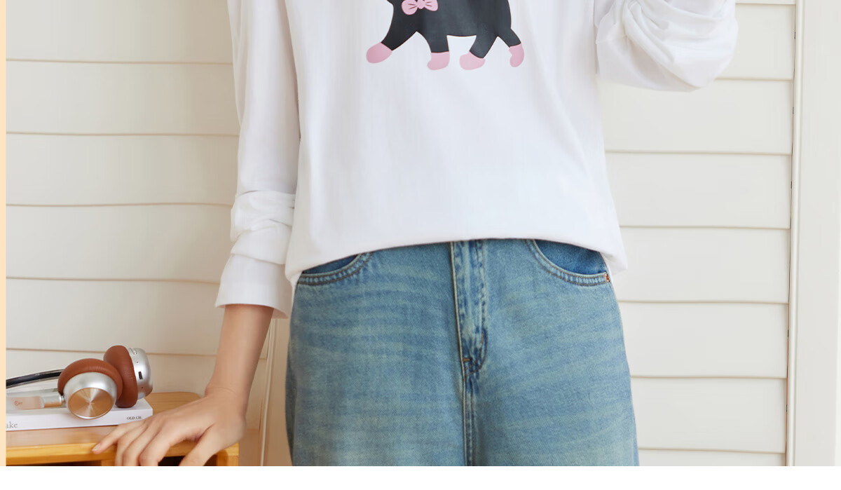 Halo Queen Women's Long Sleeve Cotton T-Shirt Spring Autumn Round Neck Letter Bow Print Casual Base Shirt New H143T2009 44