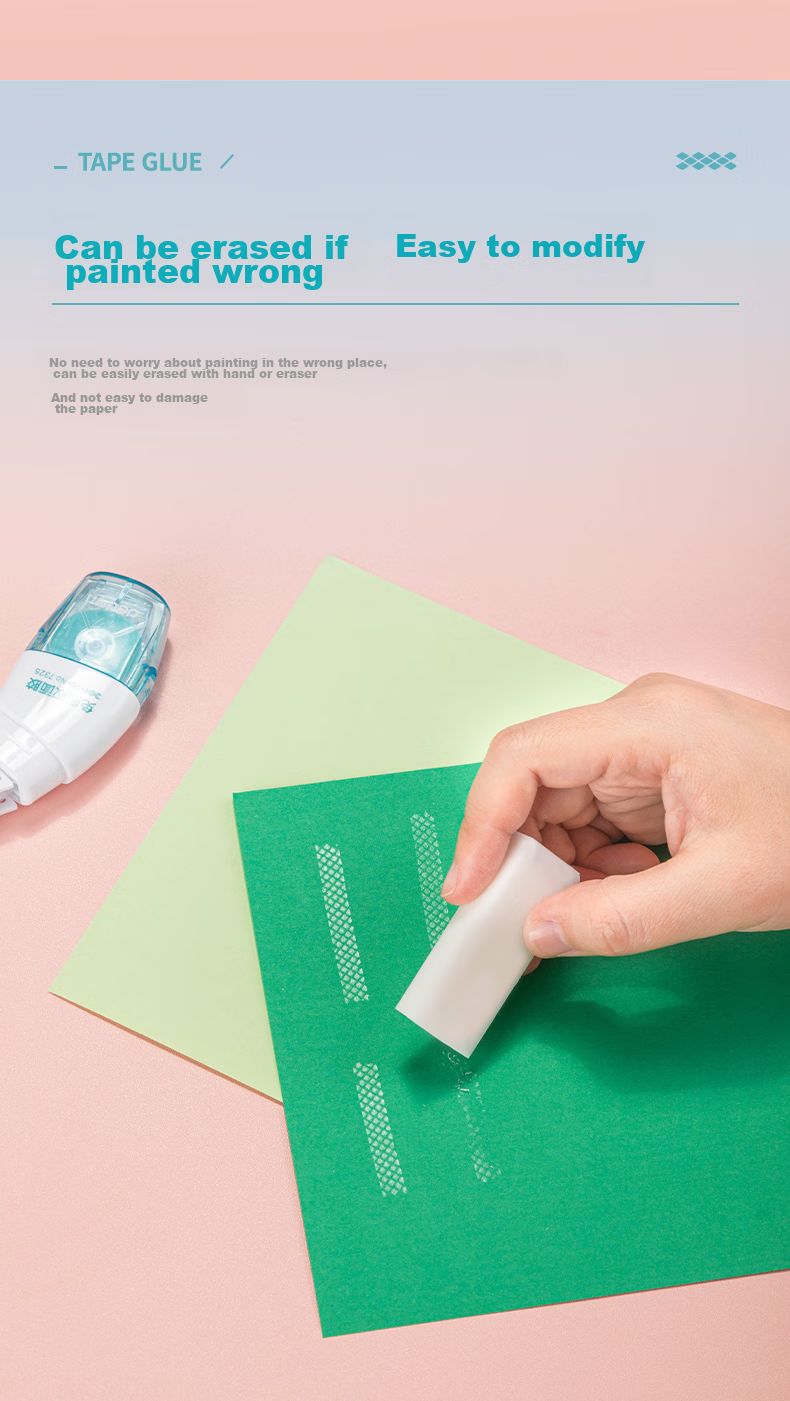 Deli 6mm×8M Double-Sided Tape with Replaceable Core, Creative Dotted Tape, Convenient Quick-Apply Erasable Craft Tape Set 7325 6