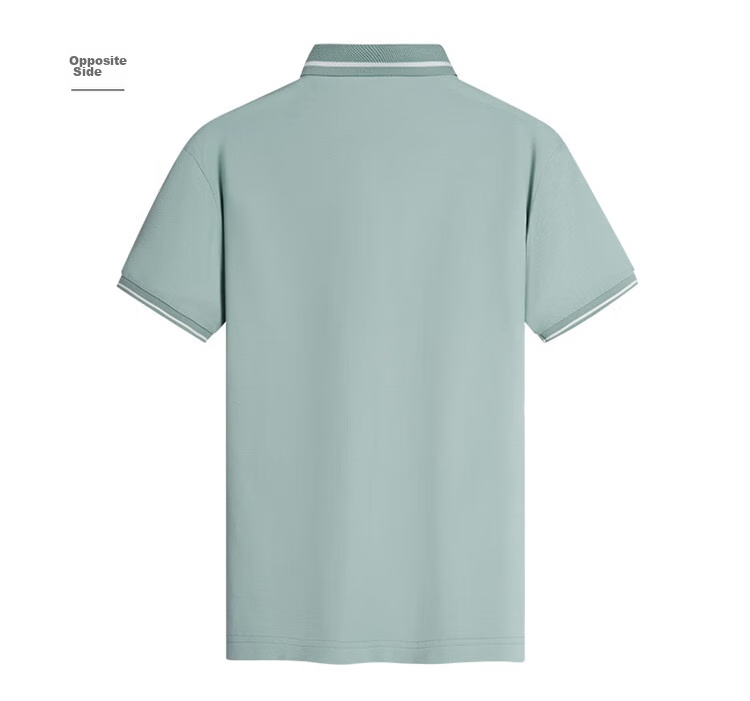 DANCING WOLVES [Cool Ice Mint] Summer Casual Cool Skin-Feel Men's Short-Sleeve POLO Shirt, 001 Black, Size 190 15