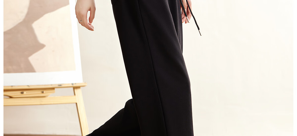 Halo Queen Women's Casual Pants with Drawstring Elastic Waist, Straight-Leg Trousers with Tapered Legs, Slimming And Versatile Sports Pants, New Product H143R1014 19