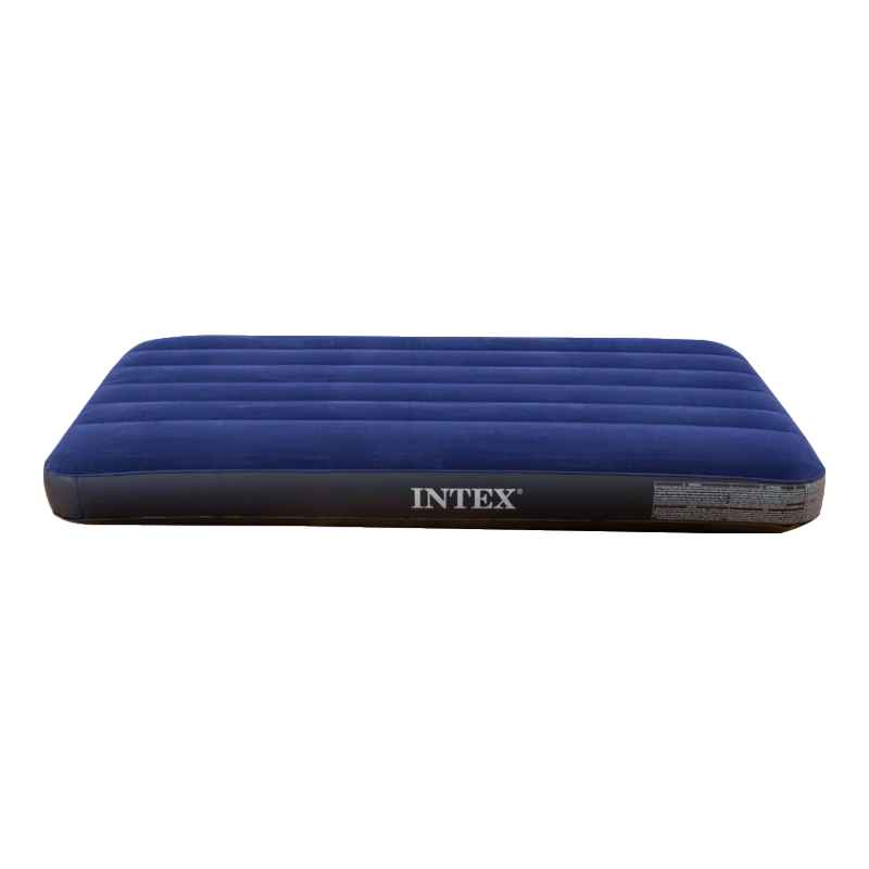 INTEX Single Large Inflatable Car Bed Mattress for Home And Outdoor Use, Tent Pad, Folding Bed with Built-In Dry Battery Pump 64757