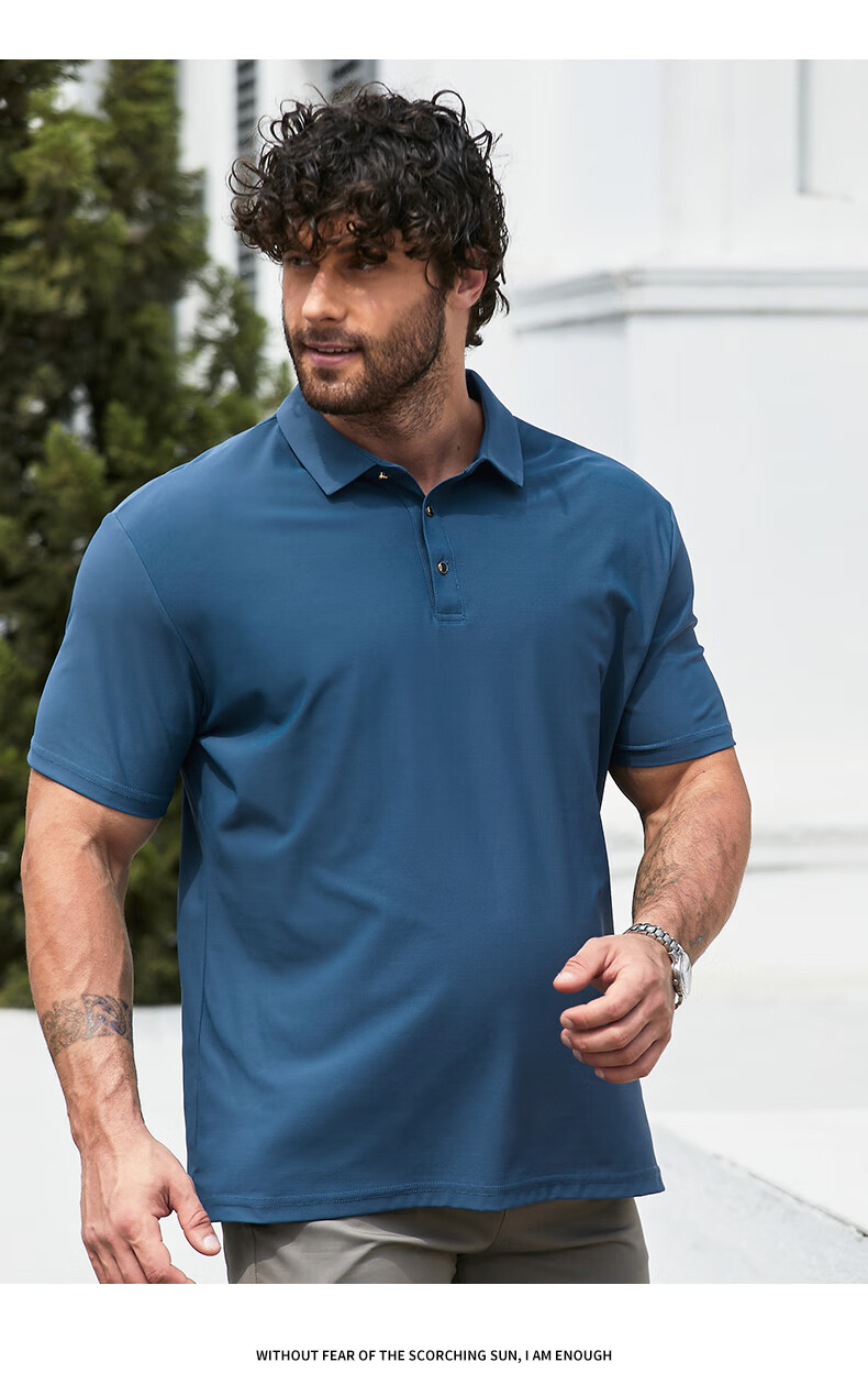 Dibinze Plus Size Ice Silk Short Sleeve Polo Shirt Men Summer Thin Loose Big and Tall Black 2XL 9