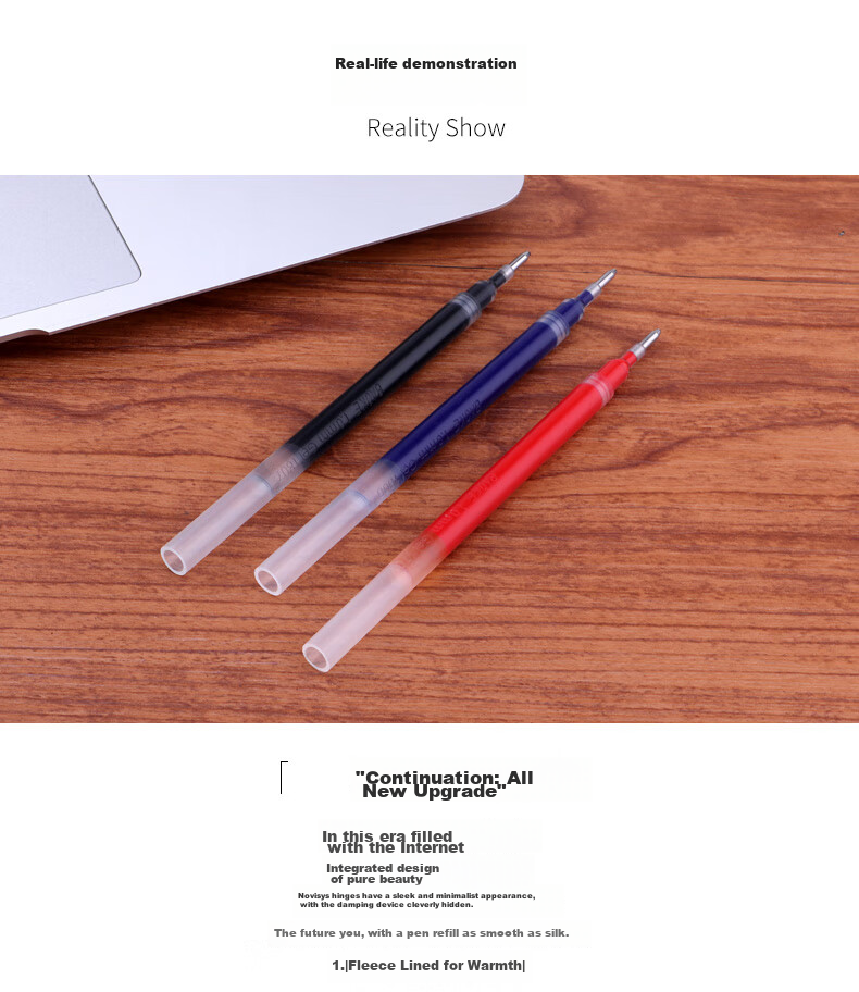 BAOKE PS1920 1.0mm Large Capacity Gel Pen Refills Bullet Tip Water-Based Pen Signature Pen Refills Blue 12 Pieces/Box 10