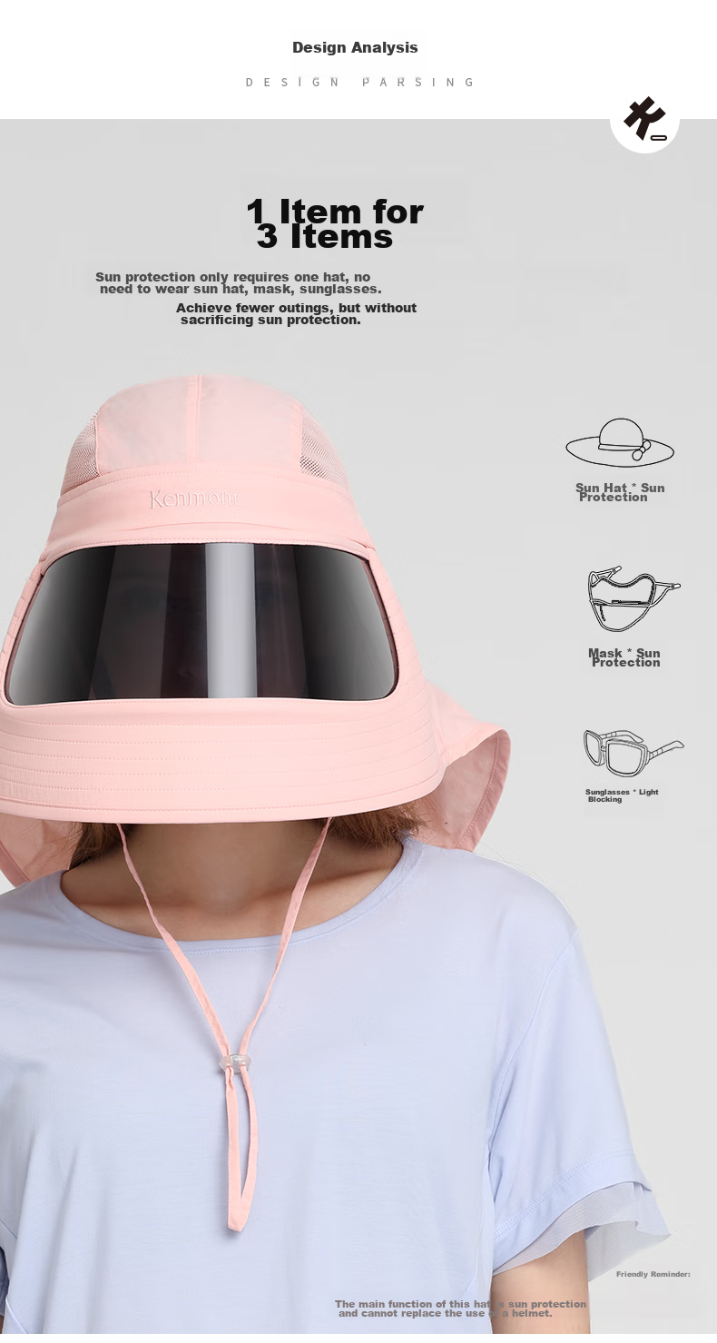 Kenmont Spring And Summer Full Face Sun Protection Mask for Women, UV-Resistant Neck Guard, Sun Visor, Outdoor Protective Hat Km-3774 2
