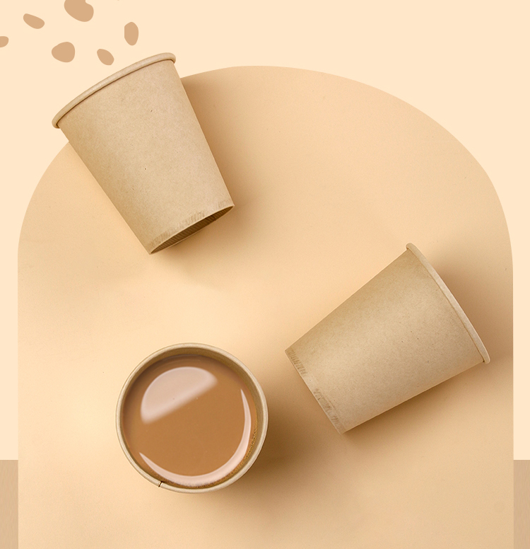 Lanziran Disposable Cups, 100-Pack, 245ml Paper Cups, Coffee Mugs, Natural Color without Printing, for Office, Business And Home Use 6
