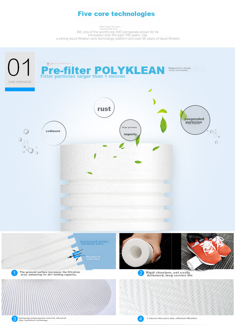 3M Water Purifier for Home Use, Zero Wastewater Direct Drinking Under-Sink 2.4L/min High Flow Rate 4000L Treatment Capacity 800G Filter DWS2500-CN 7