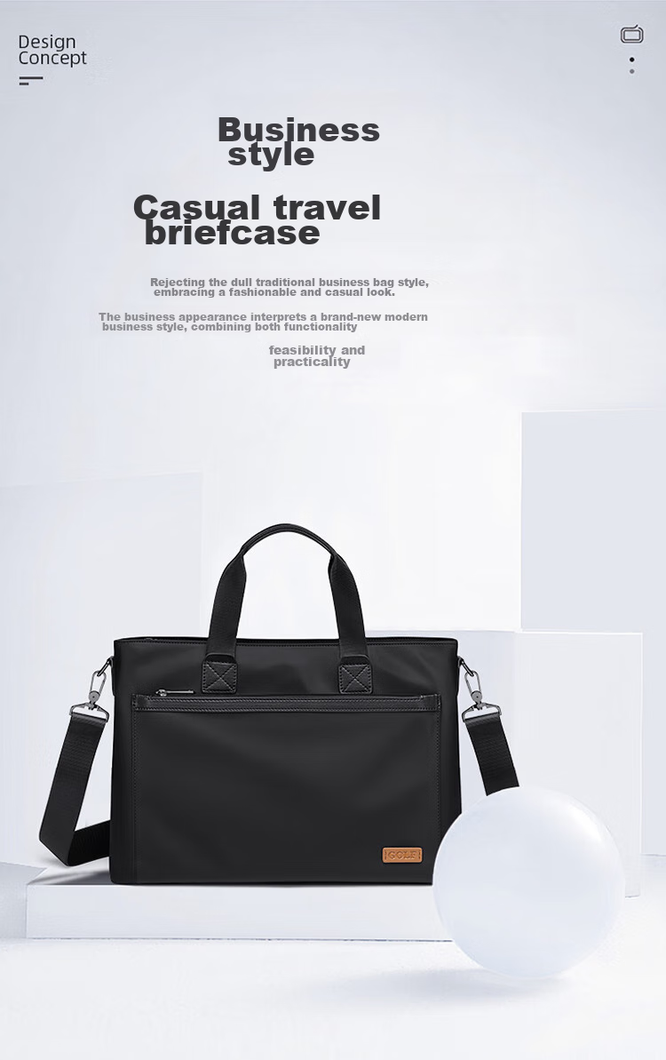 GOLF Business Briefcase for Men, Large Capacity Handbag, 13.3-Inch Laptop Bag, Water-Resistant Horizontal Style Briefcase 1
