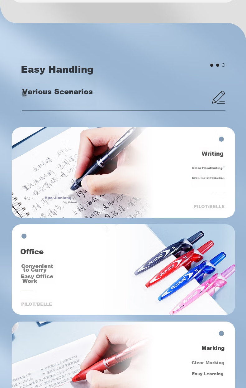 PILOT Acroball Retractable Ballpoint Pen, Smooth Writing, Medium Oil-Based Ink, Student And Office Exam Pen BPAB-15F 0.7mm Pink Barrel Blue Ink Single Pe 4