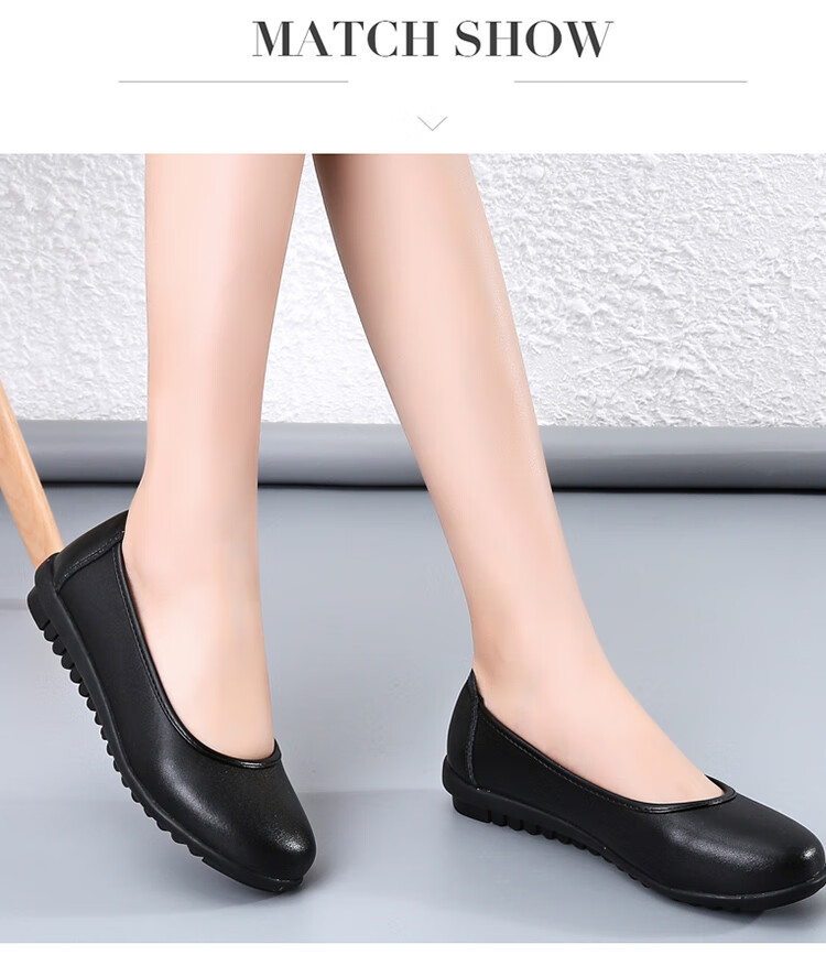 CARTELO Women's Shoes, Wedge Heel Round Toe Women's Pumps, Professional Ladies Leather Shoes, KDLDX-2138, Black, Size 37 8