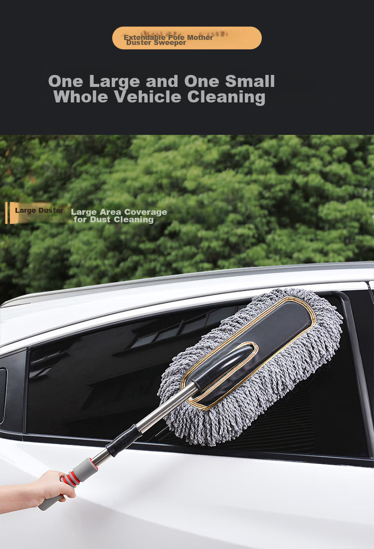 CarSetCity Car Duster Mop for Washing And Cleaning Cars, Extendable Car Duster Brush Dust Removal Tool Set 3