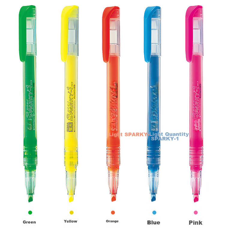 ZEBRA Transparent Core Direct Liquid Highlighter, SPARKY Series Single Color Line Marker, Colored Journal Pen, Student Highlighting Pen, WKP1 Orange 10