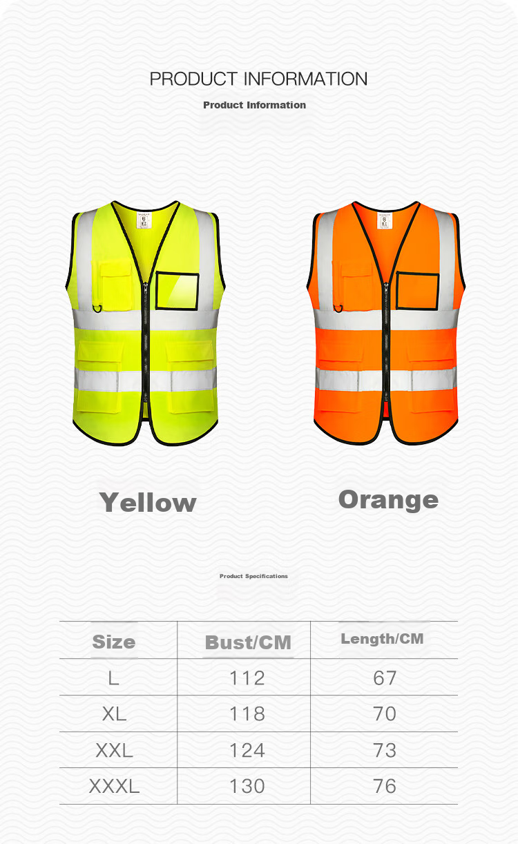 XINGGONG Reflective Vest, Reflective Waistcoat, Reflective Clothing, Reflective Jacket, Traffic Construction Sanitation Vest, Fluorescent Clothing, Fluorescent Yellow, XL Size 6