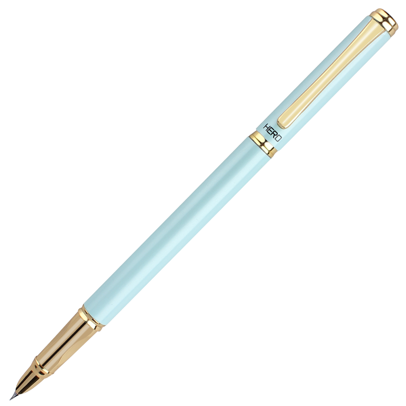 HERO Fountain Pen 1302D Iridium Nib Student Posture Correction Pen Office Signature Pen Ink Pen Green (Dark EF Tip)