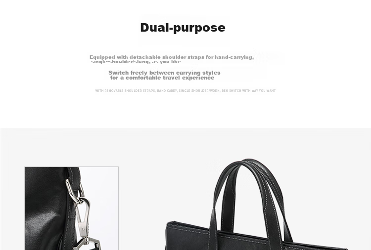 GOLF Briefcase, Men's Business Top-Grain Leather Handbag, Large Capacity Laptop Bag, Fashionable Horizontal Style Shoulder Crossbody Bag 23