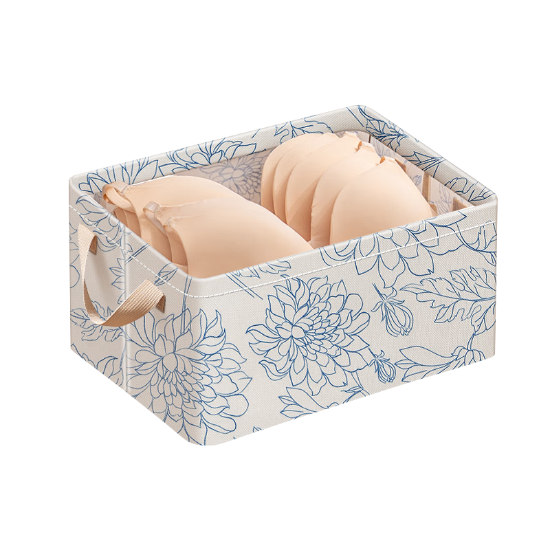 Xitianlong Underwear Storage Box, Foldable Oxford Cloth Organizer for Clothes And Quilts, 18L Floral Pattern, 1 Piece