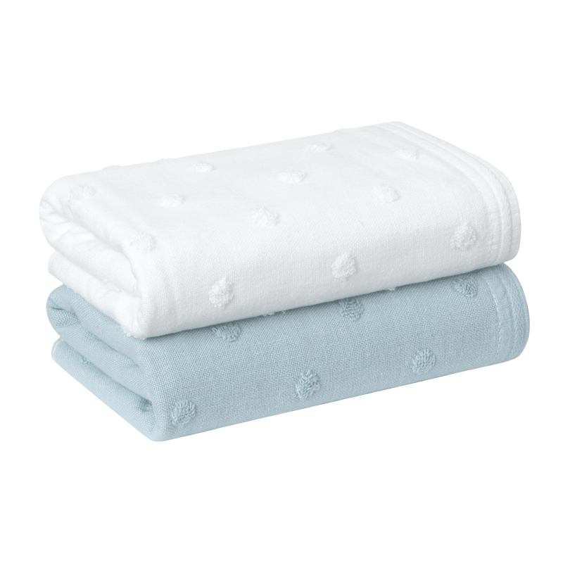 GGT Japanese Pure Cotton Towel, Thickened Household Face Washing Hand Towel, Gauze All-Cotton Soft Absorbent, Plain White + Blank
