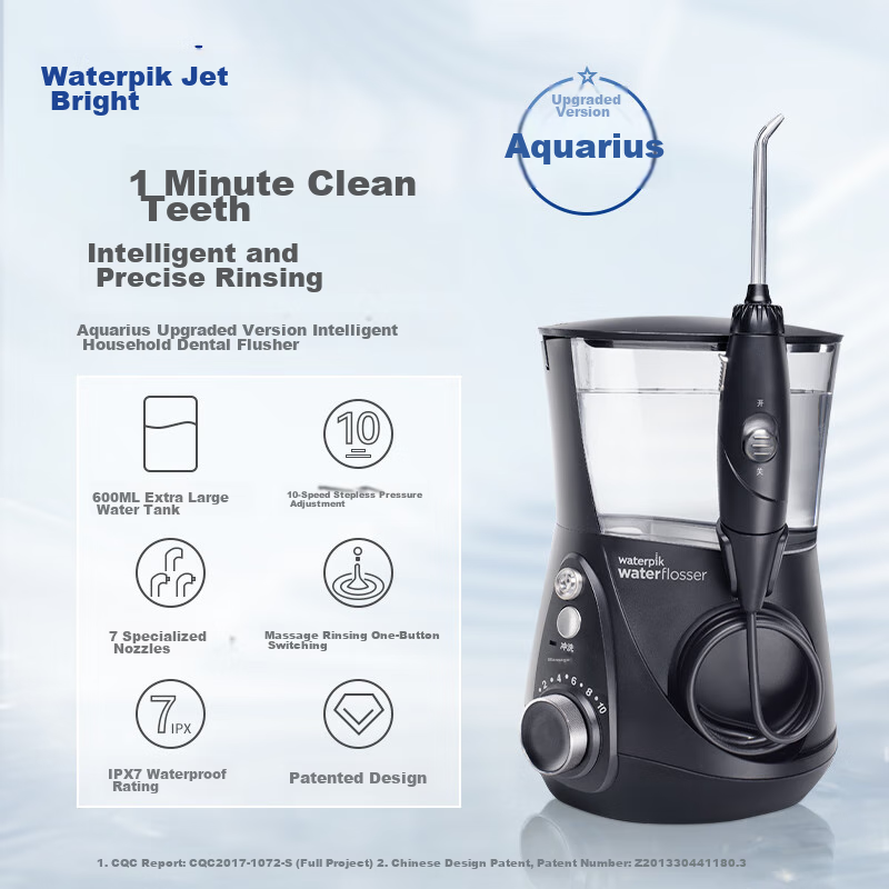 Ирригатор Waterpik GT3 Jazz Black, для домашнего использования, 600 мл, 10 режимов, 7 насадок