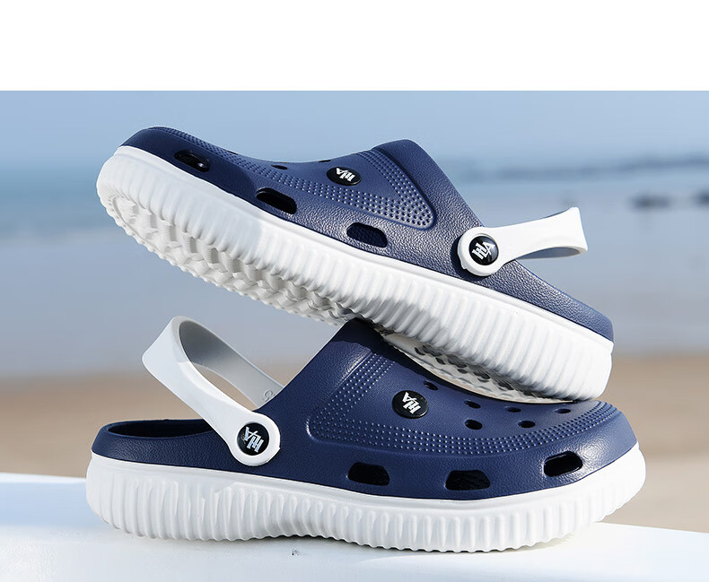 HLA Men's Lightweight Breathable Comfortable Casual Hole Shoes Sandals HAALXM2FFC046 Gray Size 41 17