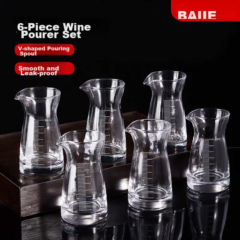 BJ Liquor Glasses Set with Crystal Decanter And Small Glasses, 80ML, Set of 6
