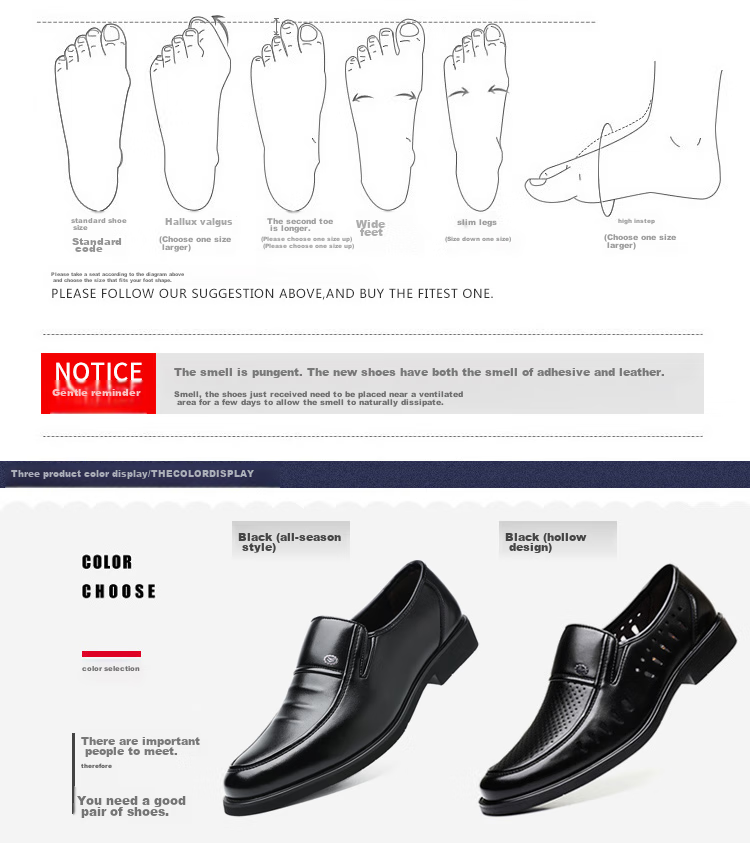 Poitulas Men's Leather Shoes, British Style Slip-On Business Casual Shoes, Lightweight Soft-Soled Loafers, Formal Dress Shoes for Men, 9526 Black, Size 44 8