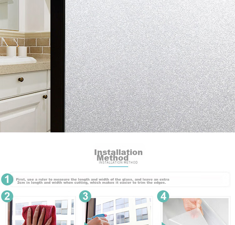 Quatrefoil Glass Sticker with Adhesive, Frosted Glass Film for Doors, Windows, Bathroom And Shower, Window Decal, 90*200cm 5